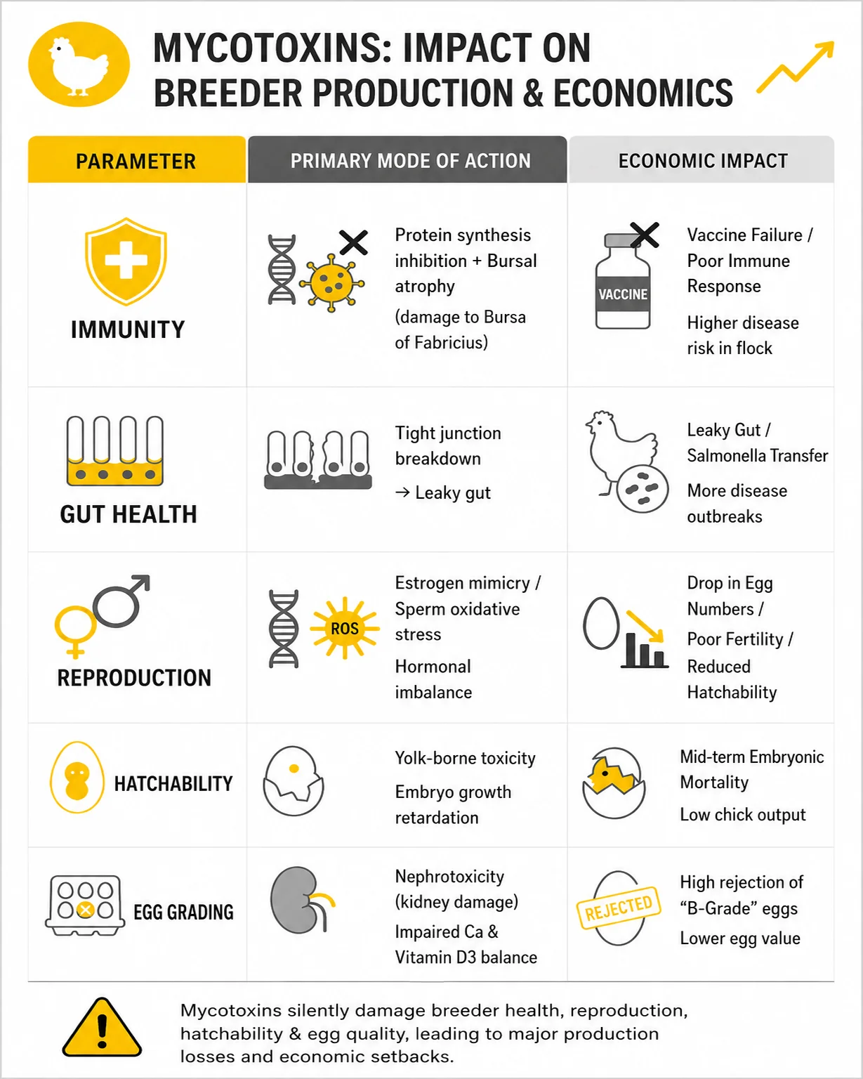 The impact of mycotoxins on breeder production and economics