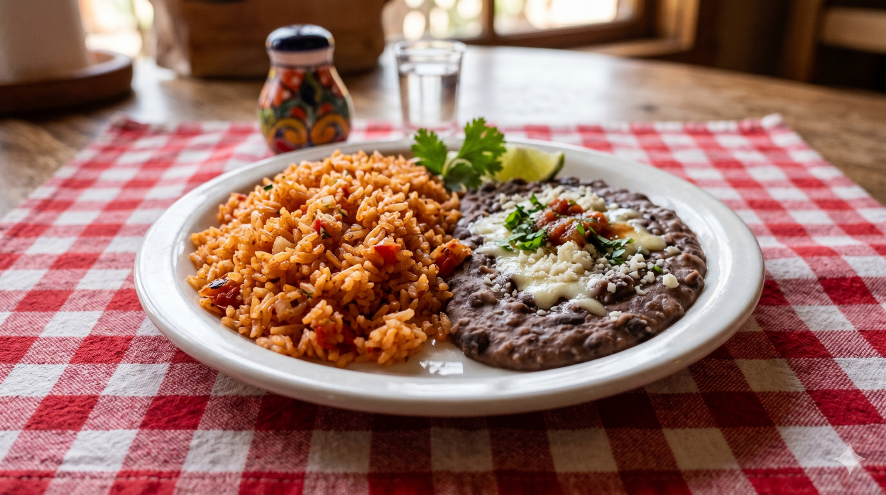 Mexican rice and beans provide a complete protein profile, optimizing for lysine availability